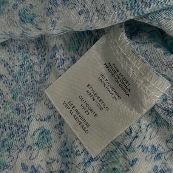 City Studio Blue Paisley Print Puff Sleeve Smocked Mini Dress - Teen Size M - Picture 7 of 8